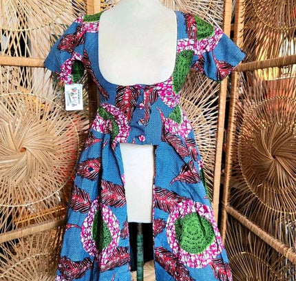 Brand New Yatva Made In Africa Ankara Cotton Print Cutout Top Waistcoat - Yatva