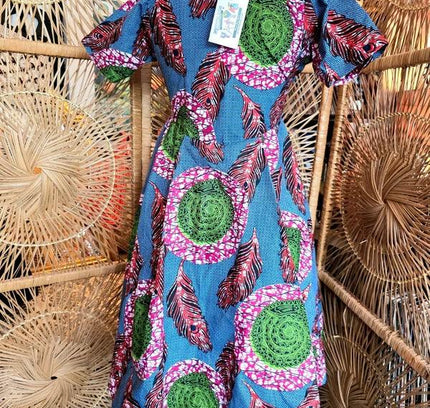 Brand New Yatva Made In Africa Ankara Cotton Print Cutout Top Waistcoat - Yatva