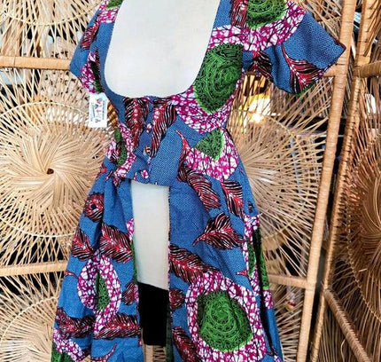 Brand New Yatva Made In Africa Ankara Cotton Print Cutout Top Waistcoat - Yatva
