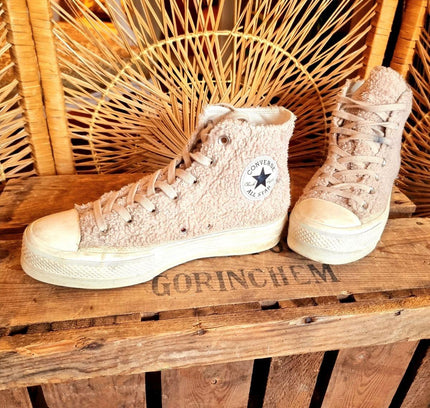 Converse Beige High Sneaker Chuck Taylor Trainer - Yatva