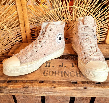 Converse Beige High Sneaker Chuck Taylor Trainer - Yatva