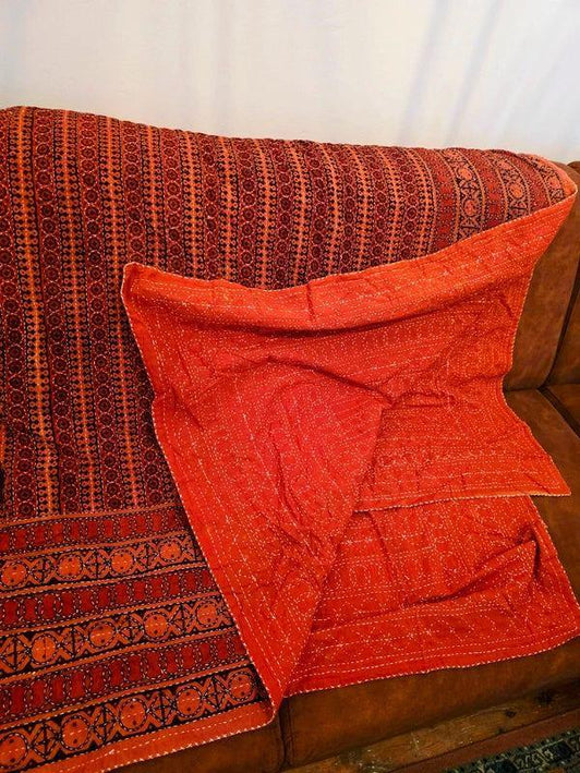 Deadstock Brand New Vintage Indian Kantha Blanket / Throw - Yatva