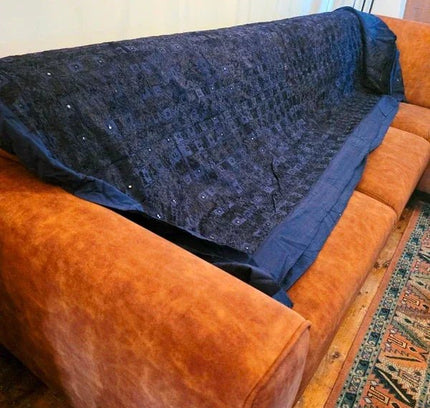 Deadstock Vintage Brand New Art of India Embroidery Blanket / Bedspread - Yatva
