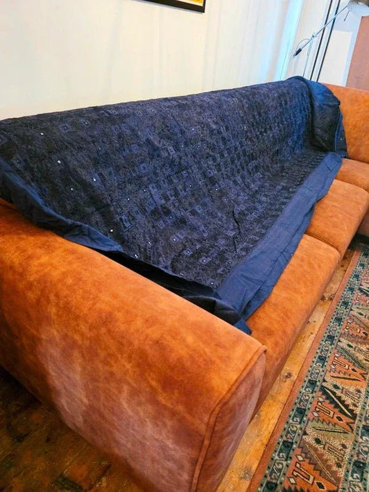 Deadstock Vintage Brand New Art of India Embroidery Blanket / Bedspread - Yatva