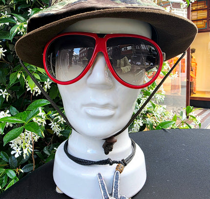 Dsquared2 DQ0003 68B Vintage Aviator Sunglasses – Red/White Flat Top - Yatva