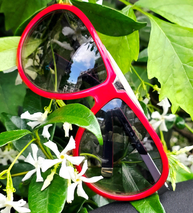Dsquared2 DQ0003 68B Vintage Aviator Sunglasses – Red/White Flat Top - Yatva