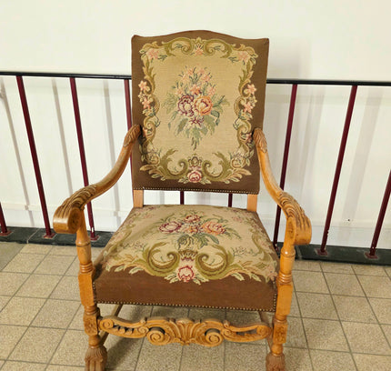 Exquisite 19th - Century French - Style Tapestry Armchair - Yatva
