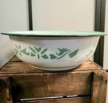 Floral Design Basin Enamel Pot - Yatva