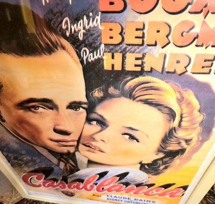 Framed Casablanca Movie Poster - Humphrey Bogart Ingrid Bergman WarnerBros - Yatva