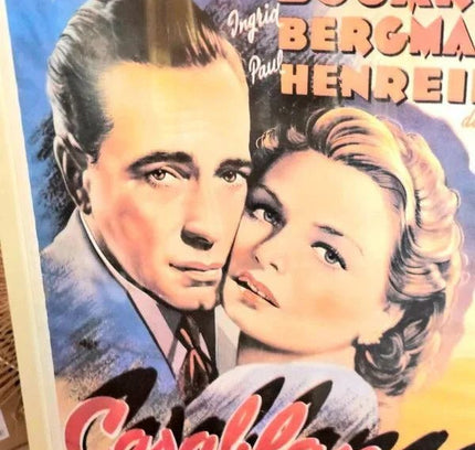 Framed Casablanca Movie Poster - Humphrey Bogart Ingrid Bergman WarnerBros - Yatva