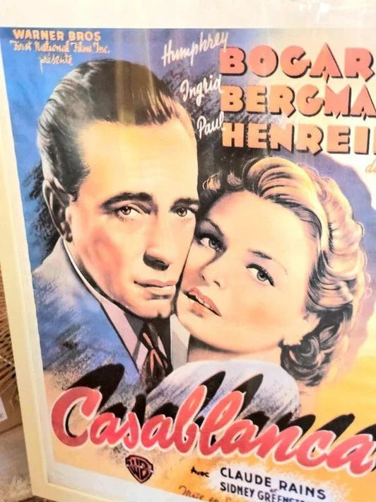 Framed Casablanca Movie Poster - Humphrey Bogart Ingrid Bergman WarnerBros - Yatva