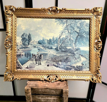 Framed John Constable's , "The Hay Wain". Print Artwork - Yatva
