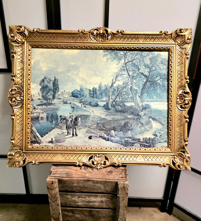 Framed John Constable's , "The Hay Wain". Print Artwork - Yatva