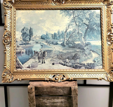 Framed John Constable's , "The Hay Wain". Print Artwork - Yatva
