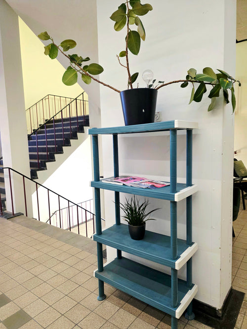 Heavy-Duty 4-Tier Modular Plastic Shelving Unit
