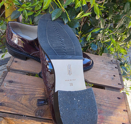 Hobbs London Agatha Patent Leather Brogues Shoes - Yatva