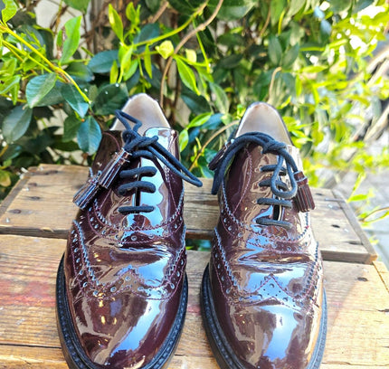 Hobbs London Agatha Patent Leather Brogues Shoes - Yatva