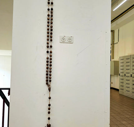 Huge Handmade Wooden Rosary Wall Hanging Carved Wood Beads - Yatva