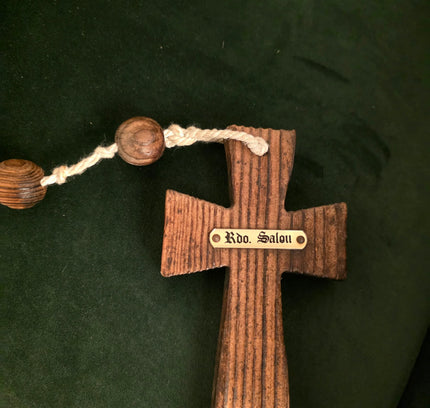 Huge Handmade Wooden Rosary Wall Hanging Carved Wood Beads - Yatva