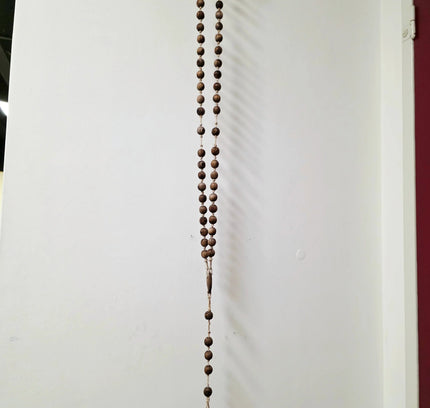 Huge Handmade Wooden Rosary Wall Hanging Carved Wood Beads - Yatva