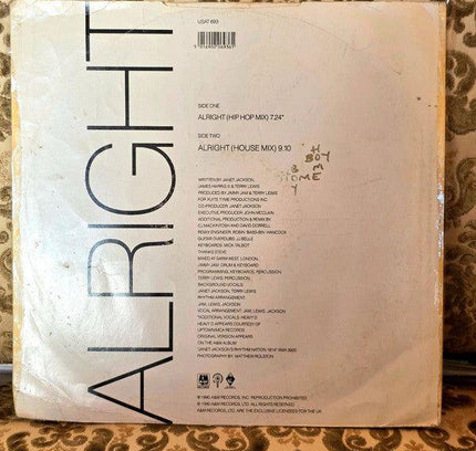 Janet Jackson – Alright Vinyl Record - Yatva