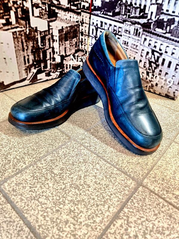 Vintage Bally Leather Platform Slip on Shoes