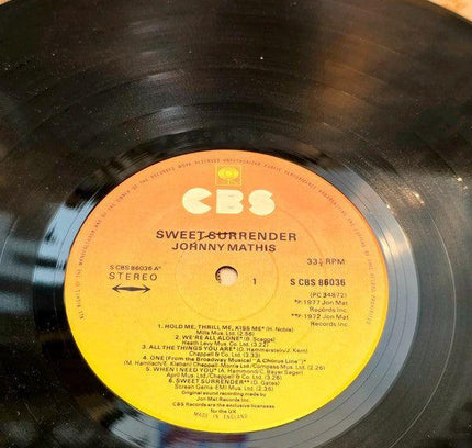 Johnny Mathis – Sweet Surrender Vinyl Record - Yatva