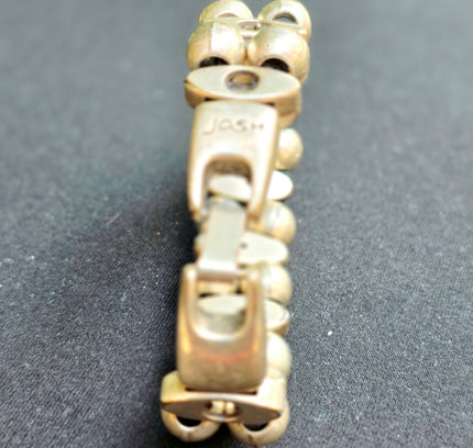 JOSH Dutch Handcrafted Silver Plated Chunky Segment Link Bead Bracelet - Yatva