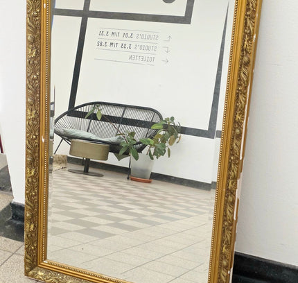 Large Vintage Gold Wall Mirror – Ornate Baroque Ornate Floor Mirror (Beveled Glass) - Yatva