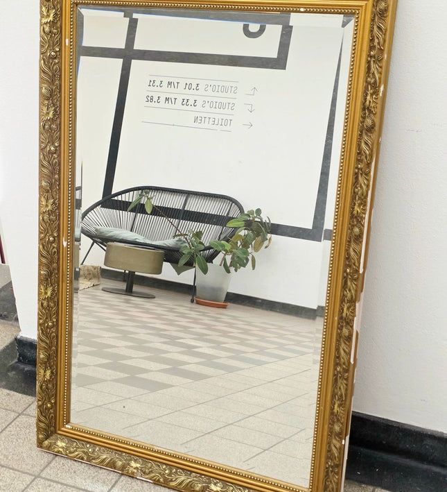 Large Vintage Gold Wall Mirror – Ornate Baroque Ornate Floor Mirror (Beveled Glass) - Yatva