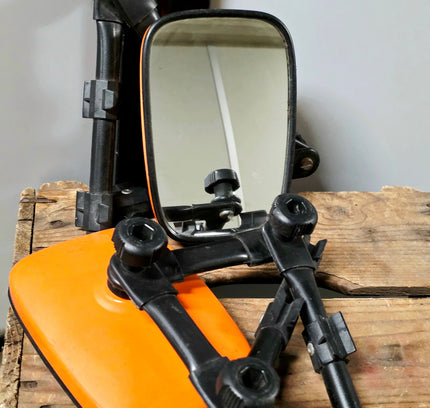 Leisurewize Rock Steady Universal Towing Mirror Set (Pair) - Neon Orange - Yatva