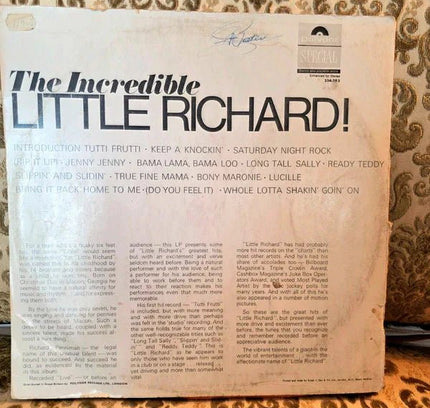 Little Richard – The Incredible Little Richard! Sings His Greatest Hits - Recorded Live Vinyl Record - Yatva