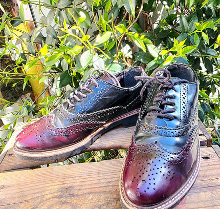 Marco Tozzi Burgundy & Navy Wingtip Brogues Shoes - Yatva