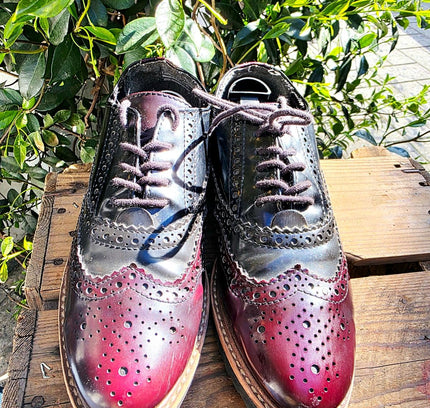 Marco Tozzi Burgundy & Navy Wingtip Brogues Shoes - Yatva