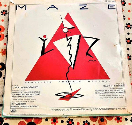 Maze Featuring Frankie Beverly – Too Many Games Vinyl Record - Yatva