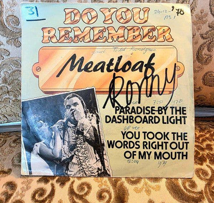 Meatloaf* – Paradise By The Dashboard Light / You Took The Words Right Out Of My Mouth Vinyl Record - Yatva