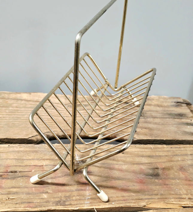 Mid-Century Vintage Brass Wire Letter & Napkin Holder - Yatva