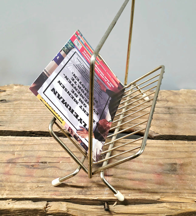 Mid-Century Vintage Brass Wire Letter & Napkin Holder - Yatva