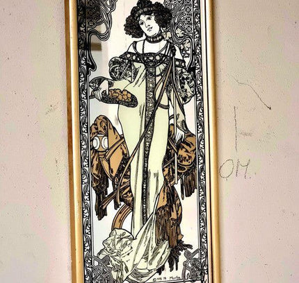 Mucha Autumn Colored Mirror Print - Yatva