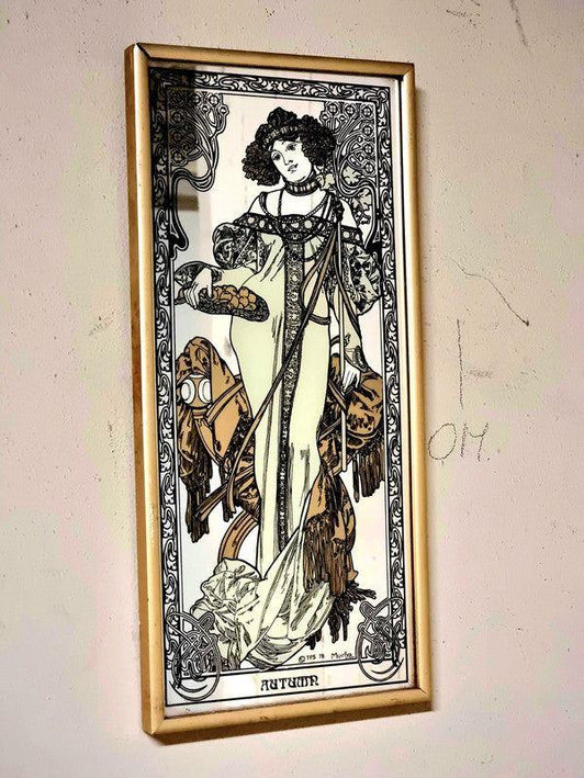 Mucha Autumn Colored Mirror Print - Yatva