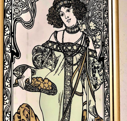 Mucha Autumn Colored Mirror Print - Yatva