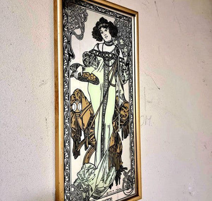 Mucha Autumn Colored Mirror Print - Yatva