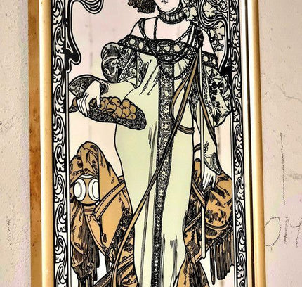 Mucha Autumn Colored Mirror Print - Yatva