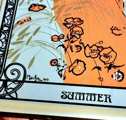 Mucha Summer Colored Mirror Print - Yatva