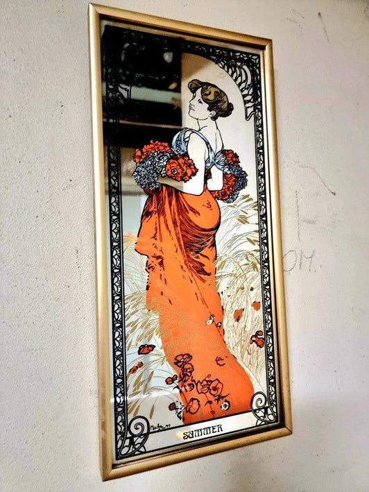 Mucha Summer Colored Mirror Print - Yatva