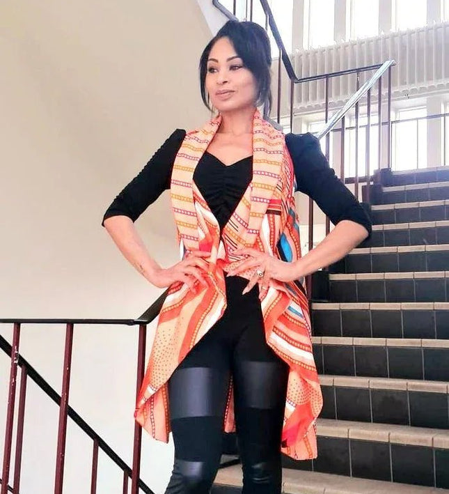 New African Print Waiscoat Top - Yatva