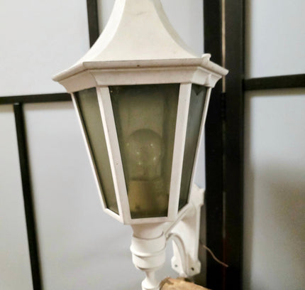 Noral White Outdoor Wall Lantern - Classic Carriage Silhouette Light - Yatva