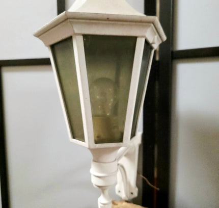 Noral White Outdoor Wall Lantern - Classic Carriage Silhouette Light - Yatva