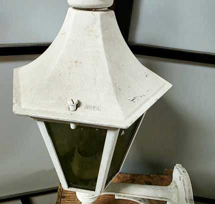 Noral White Outdoor Wall Lantern - Classic Carriage Silhouette Light - Yatva