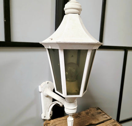 Noral White Outdoor Wall Lantern - Classic Carriage Silhouette Light - Yatva
